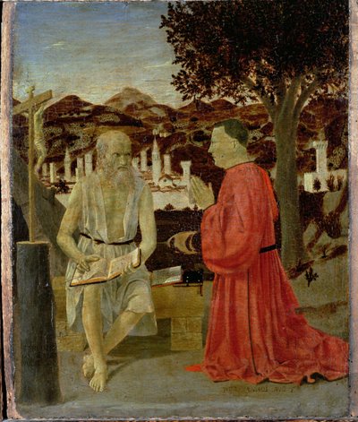 San Girolamo con un uomo in devozione, 1450 da Piero della Francesca